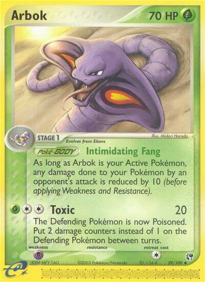 Arbok - 29/100 - Uncommon (Inglés Reverse Holo LP)