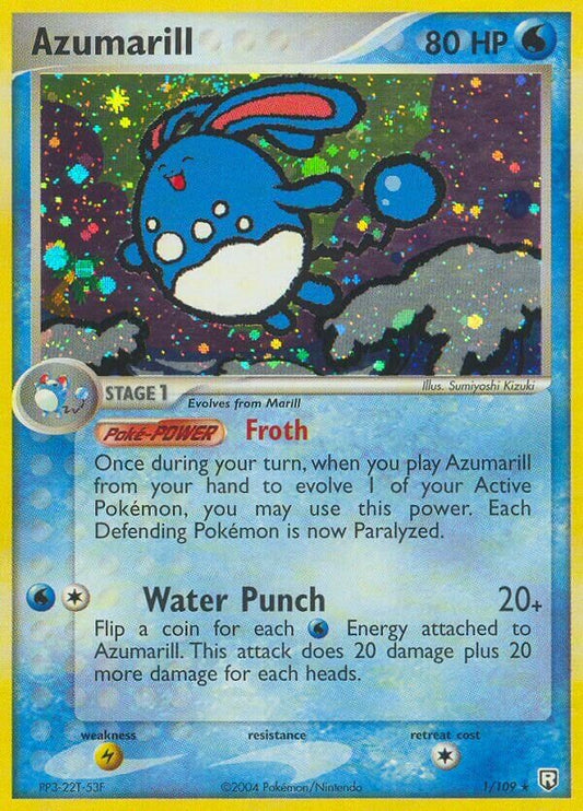 Azumarill - 1/109 - Rare Holo (Inglés Reverse Holo MP)