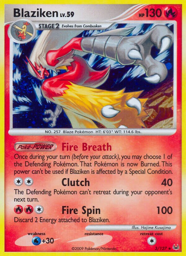 Blaziken - 3/127 - Rare Holo (Inglés Foil HP)