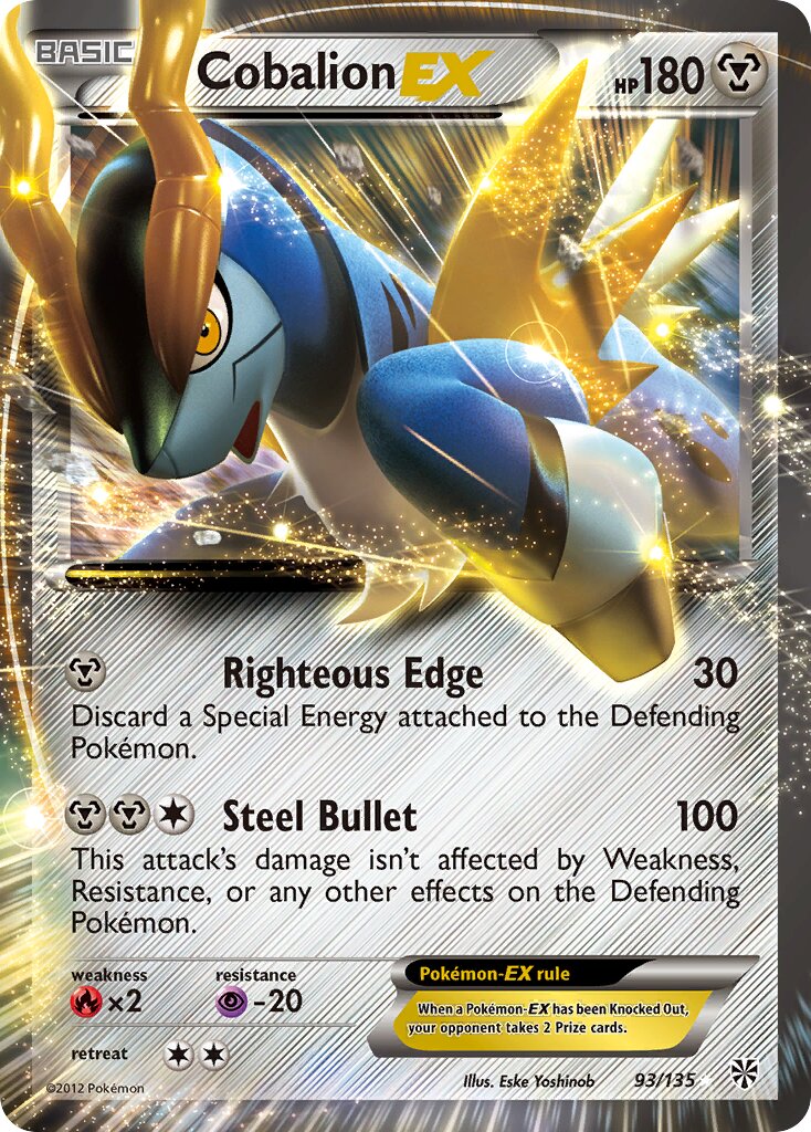 Cobalion-EX - 93/135 - Rare Holo EX (Inglés Foil HP)