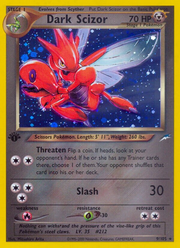 Dark Scizor - 9/105 - Unlimited Holofoil Rare Holo (Inglés Unlimited Holofoil LP)