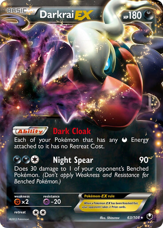 Darkrai-EX - 63/108 - Rare Holo EX (Inglés Foil NM)