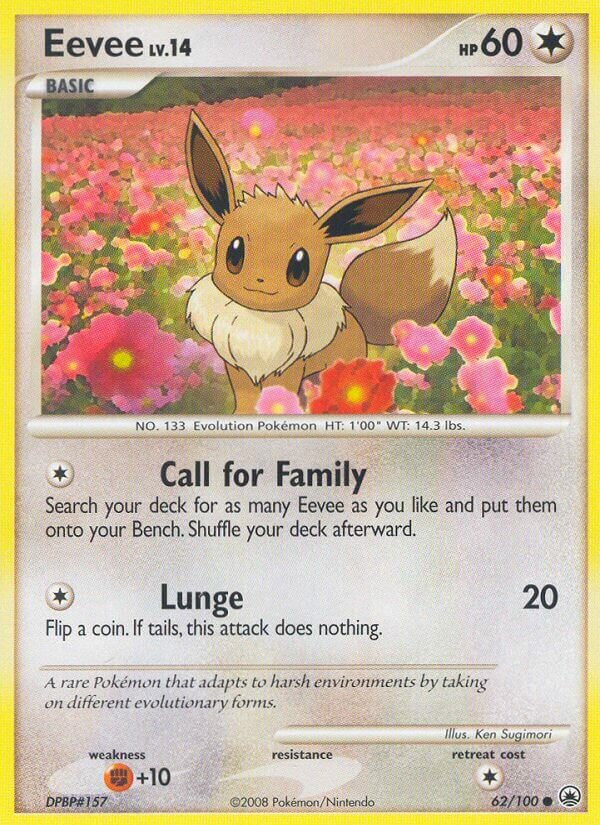Eevee - 62/100 - Common (Español Reverse Holo HP)