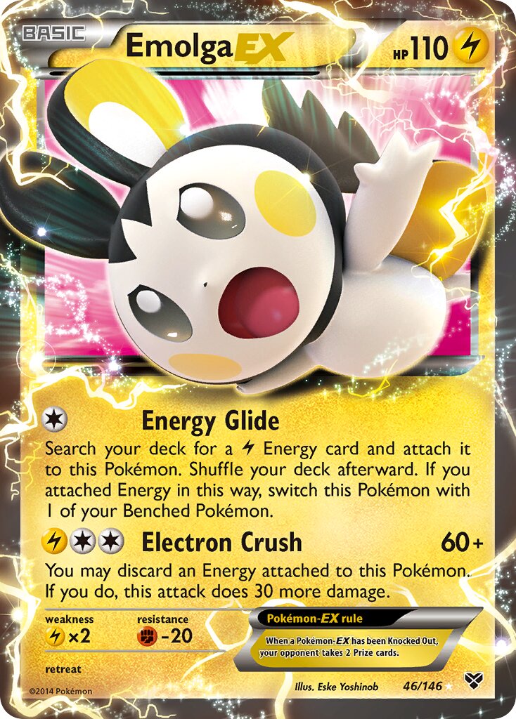 Emolga-EX - 46/146 - Rare Holo EX (Inglés Foil LP)