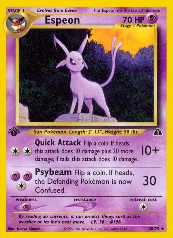 Espeon - 20/75 - Unlimited Rare (Inglés Unlimited DMG)