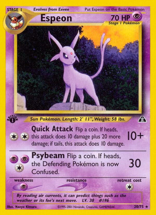 Espeon - 20/75 - Unlimited Rare (Inglés Unlimited DMG)
