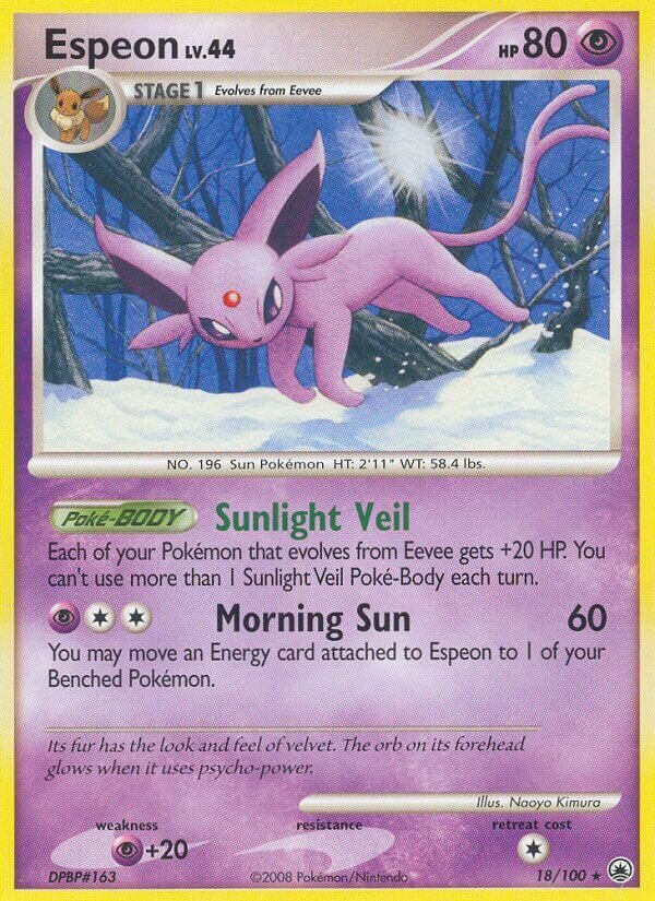 Espeon - 18/100 - Rare (Inglés LP)