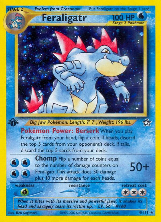 Feraligatr - 4/111 - Unlimited Holofoil Rare Holo (Inglés Unlimited Holofoil DMG)