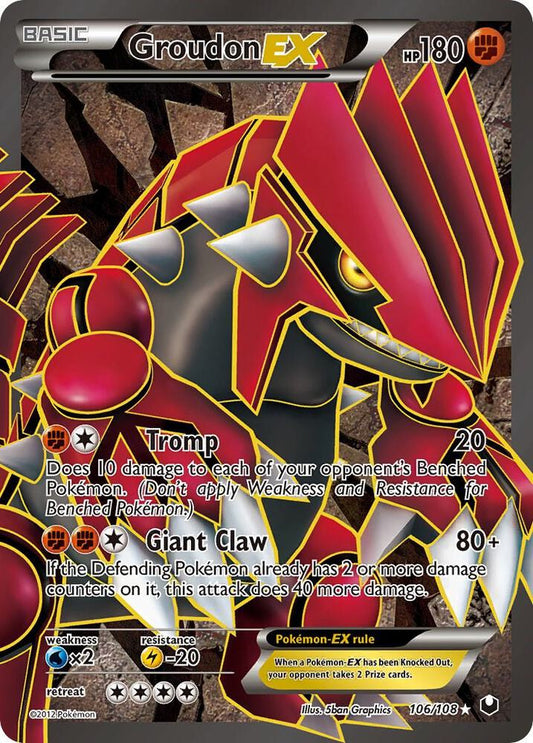 Groudon-EX - 106/108 - Rare Ultra (Inglés Foil LP)