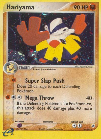 Hariyama - 8/109 - Rare Holo (Inglés Foil DMG)
