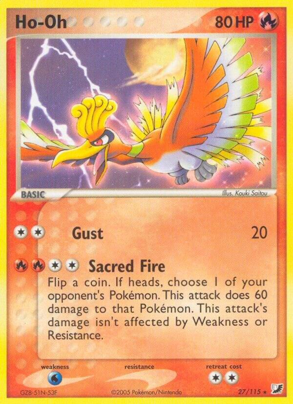 Ho-Oh - 27/115 - Rare (Inglés Reverse Holo MP)