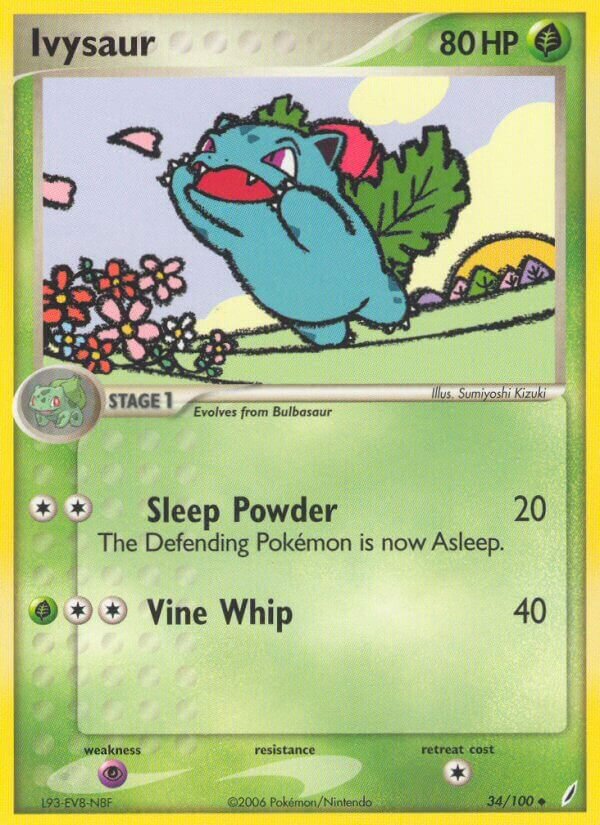 Ivysaur - 34/100 - Uncommon (Inglés LP)