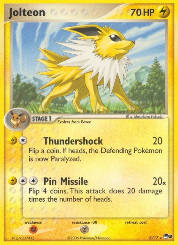 Jolteon - 3/17 - Rare (Inglés Foil MP)
