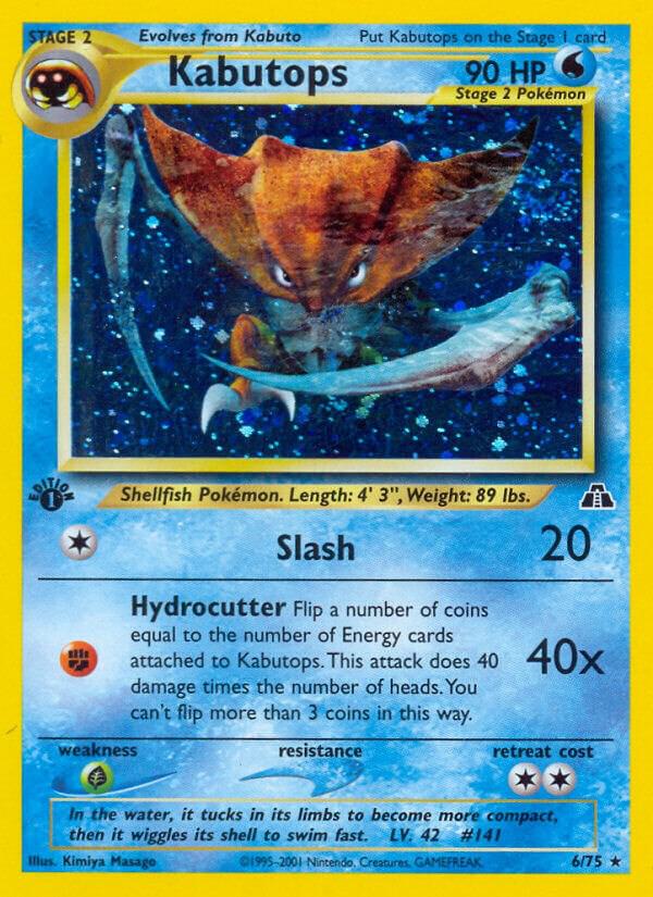 Kabutops - 6/75 - Unlimited Holofoil Rare Holo (Inglés Unlimited Holofoil HP)