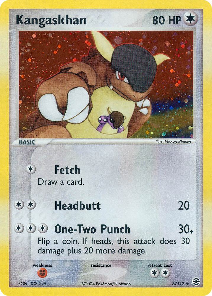 Kangaskhan - 6/112 - Rare Holo (Inglés Foil DMG)