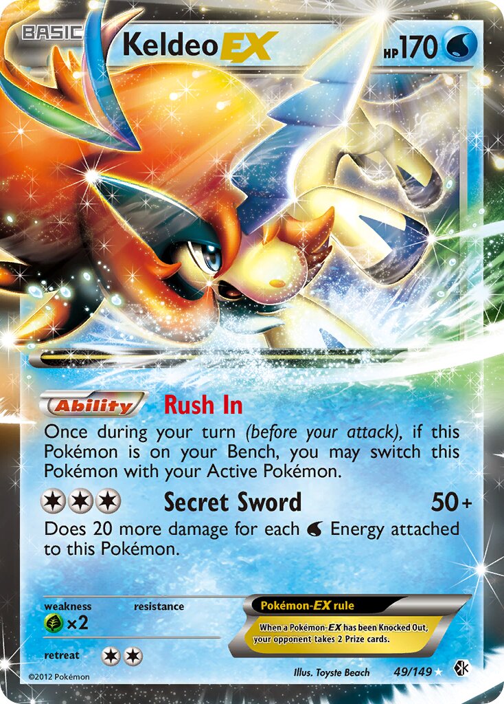 Keldeo-EX - 49/149 - Rare Holo EX (Inglés Foil NM)