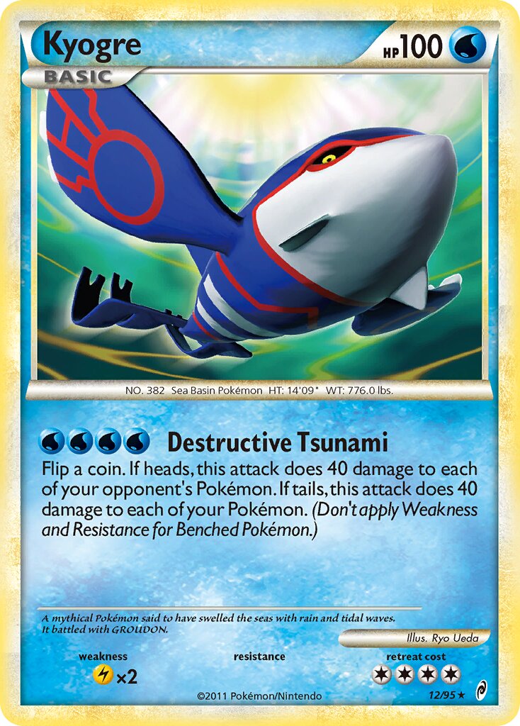 Kyogre - 12/95 - Rare Holo (Inglés Reverse Holo HP)