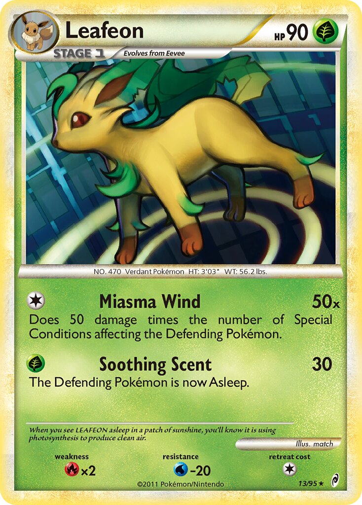 Leafeon - 13/95 - Rare Holo (Inglés Foil MP)