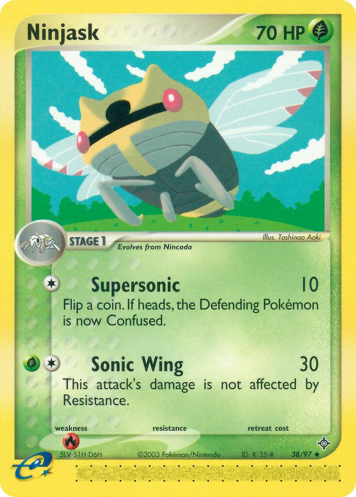 Ninjask - 38/97 - Uncommon (Inglés Reverse Holo MP)