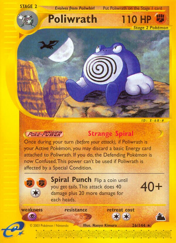 Poliwrath - 26/144 - Rare (Inglés Reverse Holo LP)