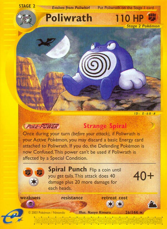 Poliwrath - 26/144 - Rare (Inglés Reverse Holo LP)