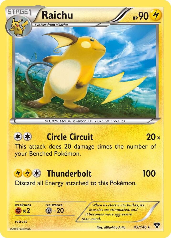 Raichu - 43/146 - Rare Holo (Inglés Foil NM)
