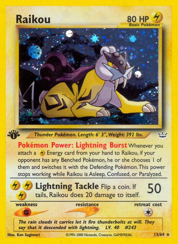Raikou - 13/64 - Unlimited Holofoil Rare Holo (Inglés Unlimited Holofoil DMG)