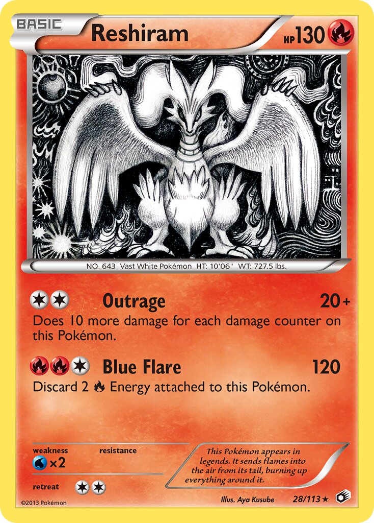 Reshiram - 28/113 - Rare Holo (Inglés Foil LP)