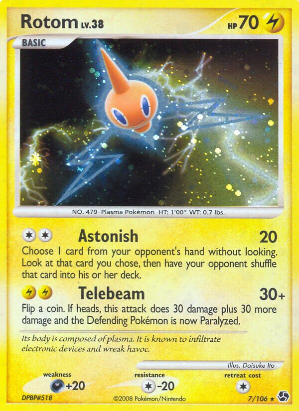 Rotom - 7/106 - Rare Holo (Inglés Reverse Holo LP)