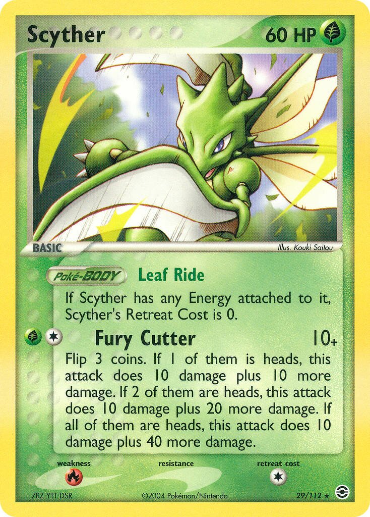 Scyther - 29/112 - Rare (Inglés Reverse Holo MP)