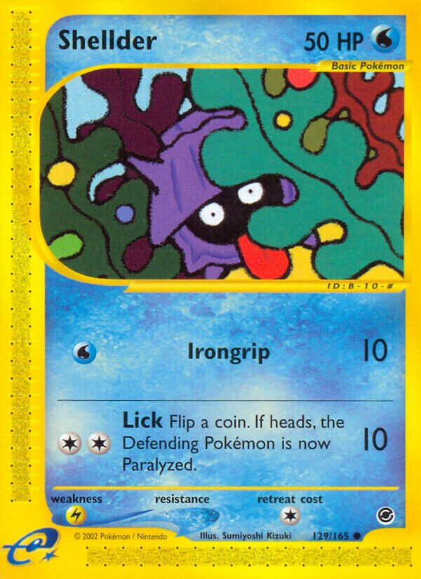 Shellder - 129/165 - Common (Inglés Reverse Holo MP)