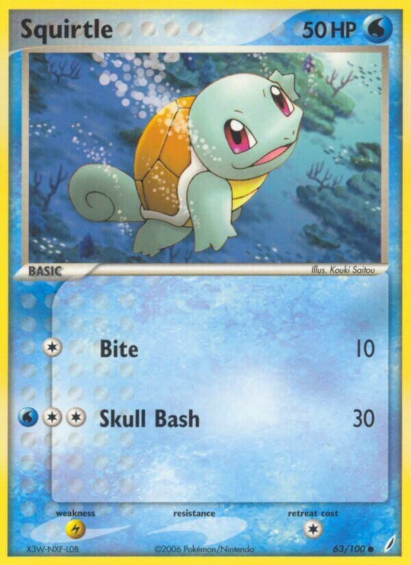 Squirtle - 63/100 - Common (Inglés Reverse Holo NM)