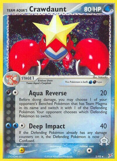 Team Aqua's Crawdaunt - 2/95 - Rare Holo (Inglés Foil MP)