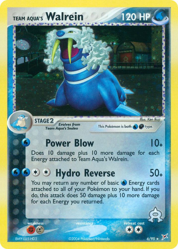 Team Aqua's Walrein - 6/95 - Rare Holo (Inglés Foil NM)