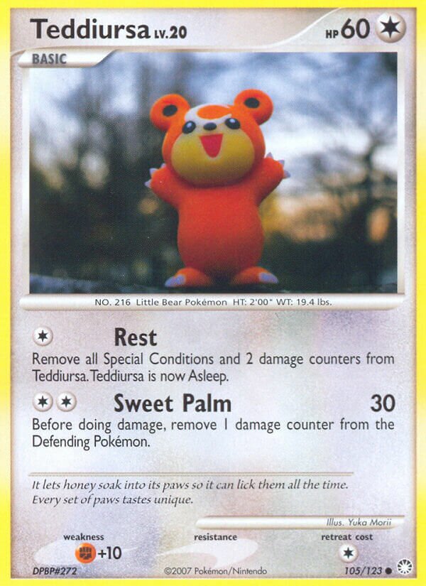 Teddiursa - 105/123 - Common (Inglés Reverse Holo NM)