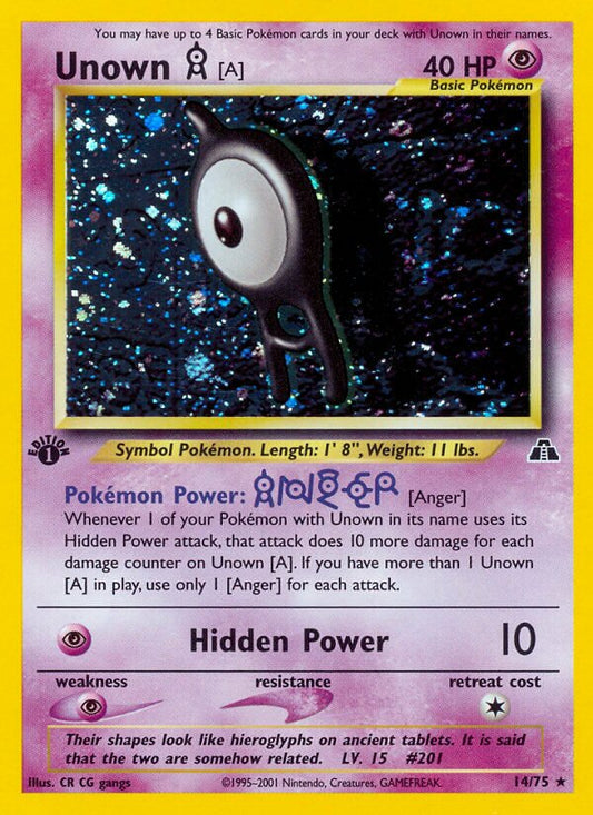 Unown [A] - 14/75 - Rare Holo (Inglés Foil NM)