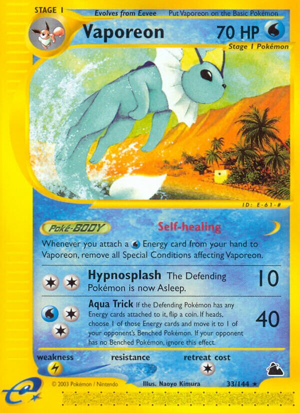 Vaporeon - 33/144 - Rare (Inglés MP)