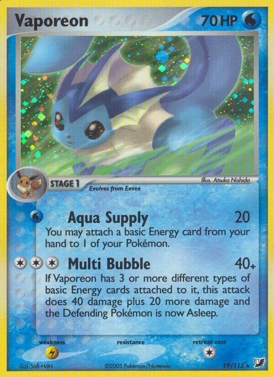 Vaporeon - 19/115 - Rare Holo (Inglés Foil LP)