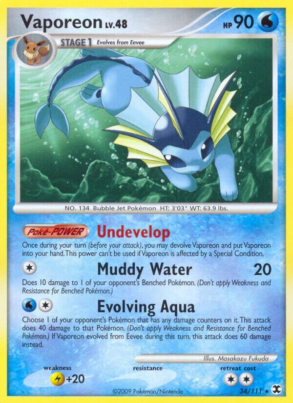Vaporeon - 34/111 - Rare (Inglés MP)