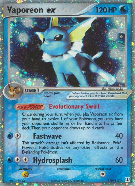 Vaporeon ex - 110/113 - Rare Holo ex (Inglés Foil MP)