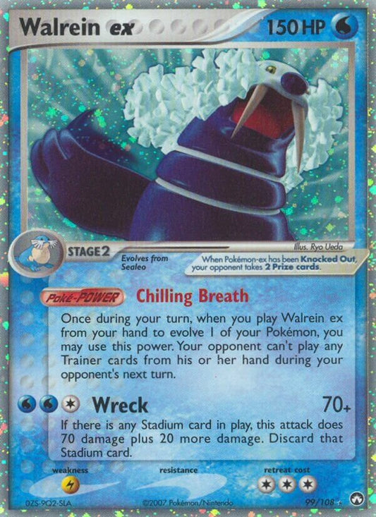 Walrein ex - 99/108 - Rare Holo ex (Inglés Foil MP)
