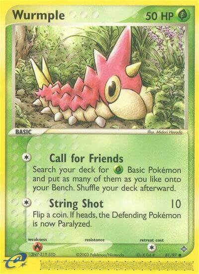 Wurmple - 81/97 - Common (Inglés Reverse Holo MP)