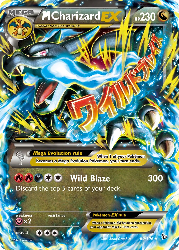 M Charizard-EX - 69/106 - Rare Holo EX (Inglés Foil NM)