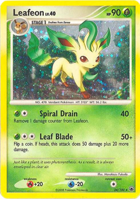 Leafeon - 24/100 (DP Majestic Dawn) - 024/100 - Holo Rare (Inglés Foil MP)