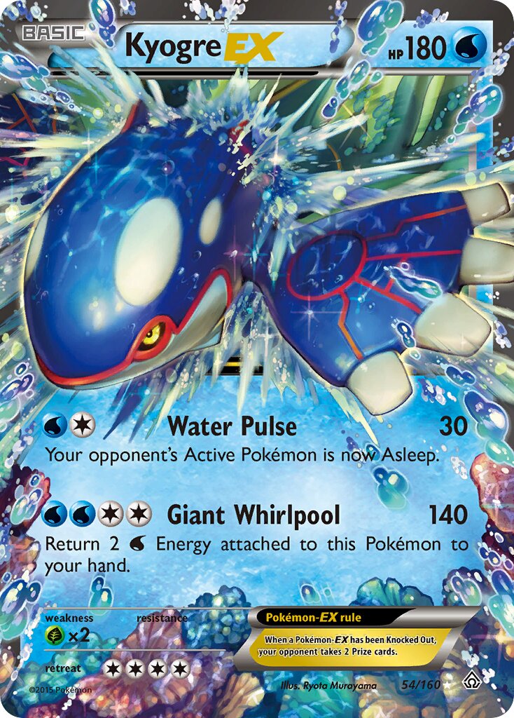Kyogre-EX - 54/160 - Rare Holo EX (Inglés Foil LP)