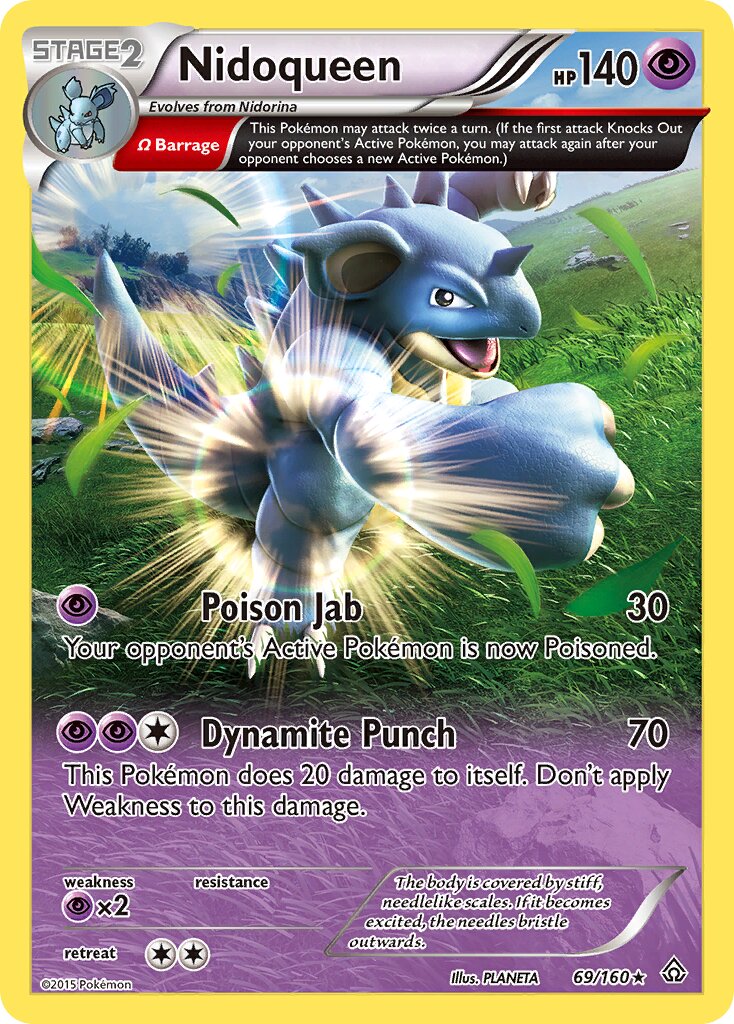 Nidoqueen - 69/160 - Rare (Inglés Reverse Holo LP)