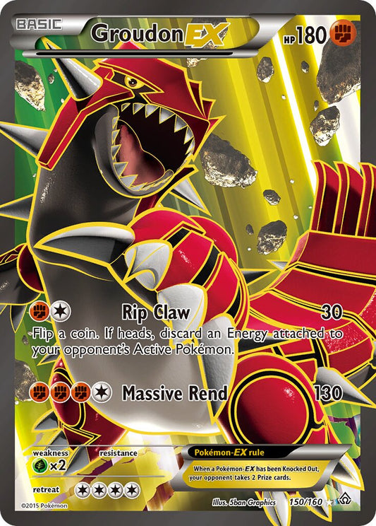 Groudon-EX - 150/160 - Rare Ultra (Inglés Foil DMG)