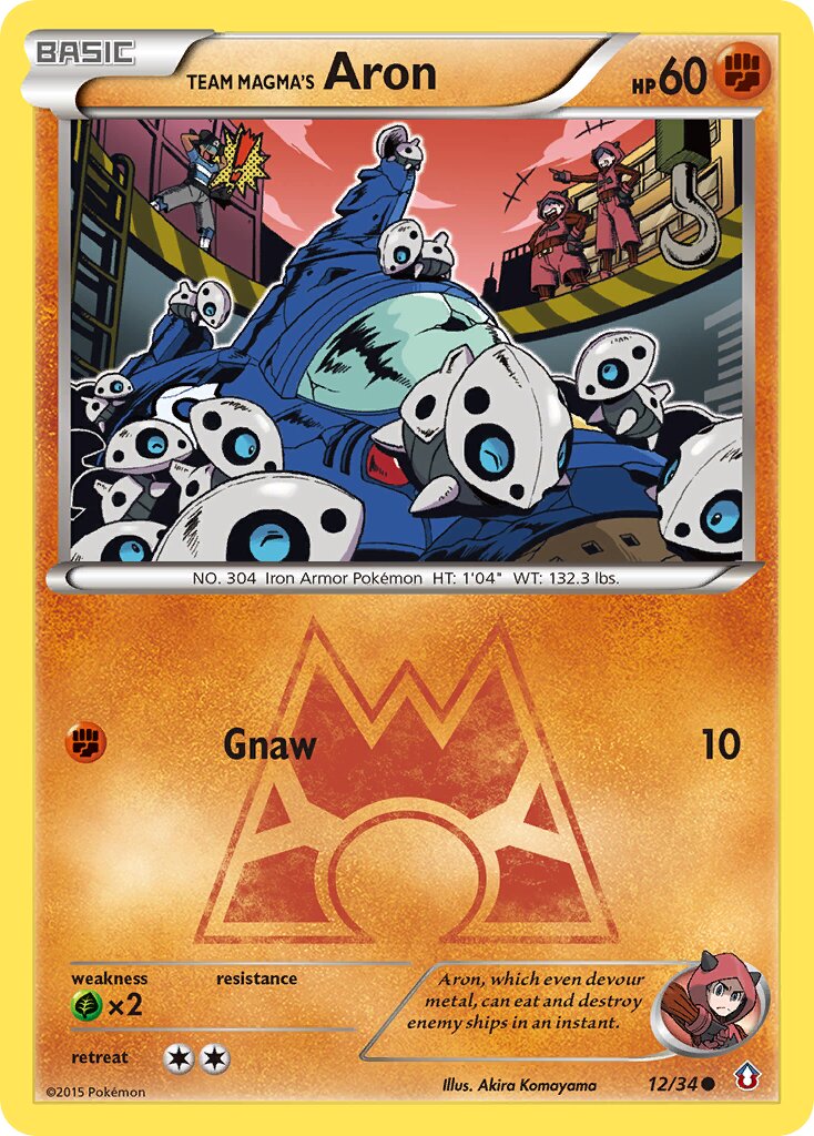 Team Magma's Aron - 12/34 - Common (Inglés NM)