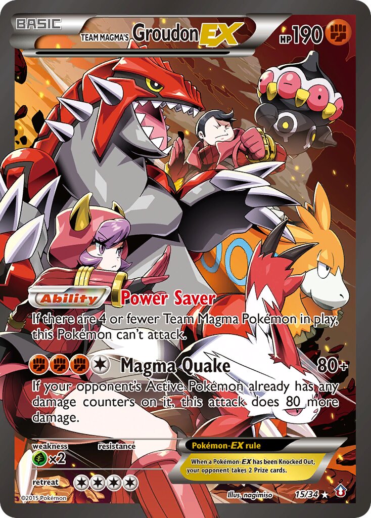 Team Magma's Groudon-EX - 15/34 - Rare Ultra (Inglés Foil MP)