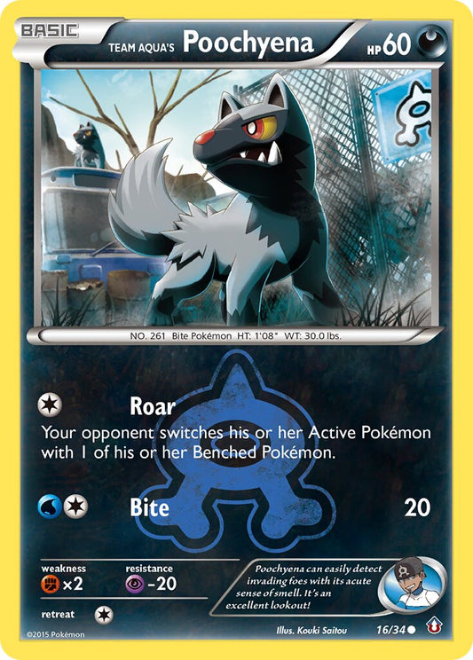 Team Aqua's Poochyena - 16/34 - Common (Inglés NM)